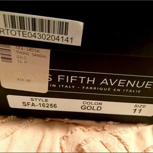 Saks Fifth Gold leather thong sandal